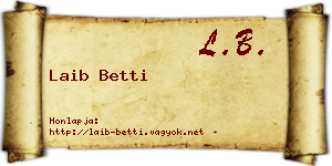 Laib Betti névjegykártya